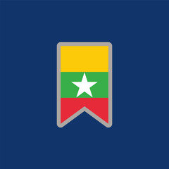 Illustration of Myanmar flag Template