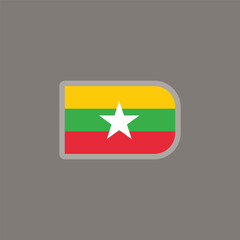 Illustration of Myanmar flag Template