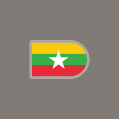 Illustration of Myanmar flag Template