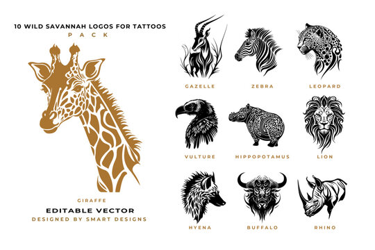 Wild Savannah Logos for Tattoos Pack x10