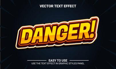 3d danger text effect