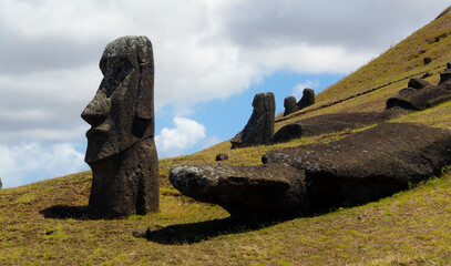 Moais on Easter Island, Rapa Nui, Chile