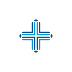 medical cross clinic hospital logo vector icon