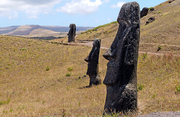Moais on Easter Island, Rapa Nui, Chile