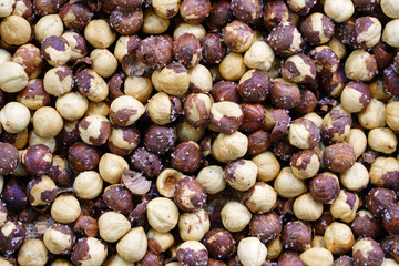 dry salted hazelnut kernels in the market  tuzlu fındık içi    