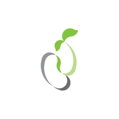 seed germination sprout vector icon grain logo