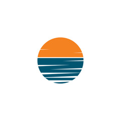 sunset symbol logo icon vector