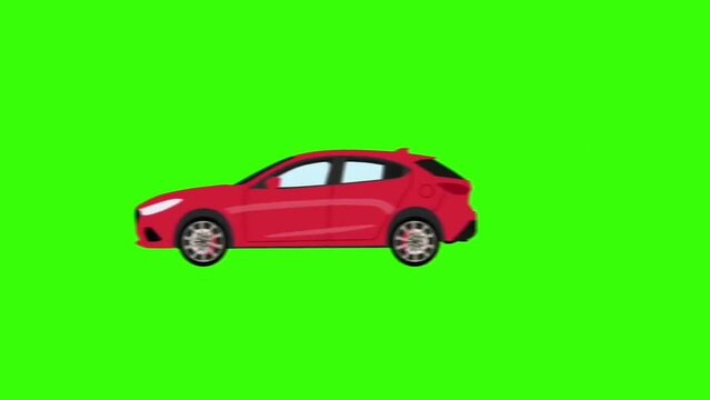 red car on green background, Red Car moving from Left To Right, isolated on Green Screen Background, Red Car moving from Left To Right, Sport Car isolated on Green Screen Background, green screen car,