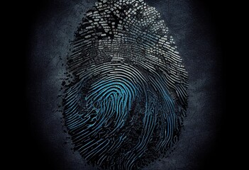 Finger print.illustration. AI generative.