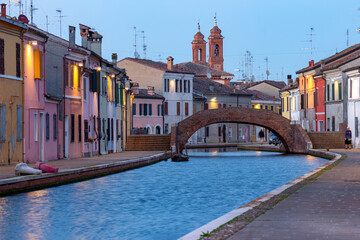 comacchio regional park delta del po lagoon city famous for its archaeological excavations and eel...