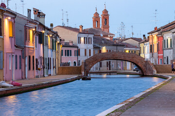 comacchio regional park delta del po lagoon city famous for its archaeological excavations and eel...