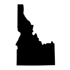 Idaho black map on white background