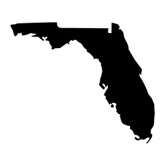 Florida black map on white background
