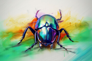 besouro Conceito de pintura abstrata  de arte colorida
