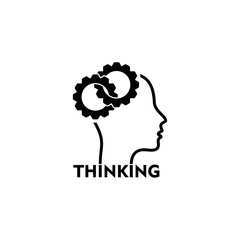 Thinking head icon isolated on transparent background