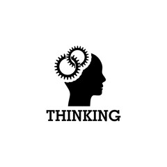 Thinking head icon isolated on transparent background