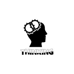 Thinking head icon isolated on transparent background