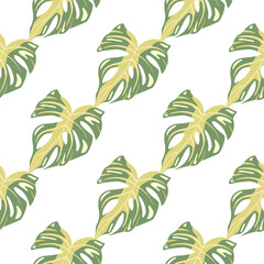 Decorative tropical palm leaves seamless pattern. Jungle leaf seamless wallpaper. Exotic botanical texture. Floral background.