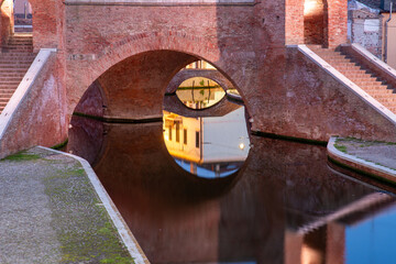 comacchio regional park delta del po lagoon city famous for its archaeological excavations and eel...
