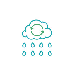 Obraz premium Rainwater harvesting sign, pictogram, icon. Vector illustration