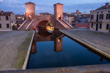 comacchio regional park delta del po lagoon city famous for its archaeological excavations and eel...