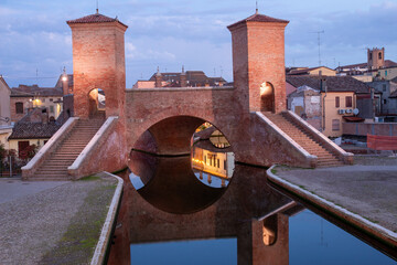 comacchio regional park delta del po lagoon city famous for its archaeological excavations and eel...