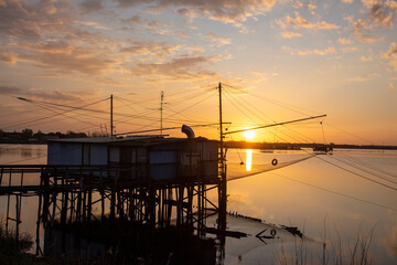 comacchio regional park delta del po lagoon city famous for its archaeological excavations and eel...