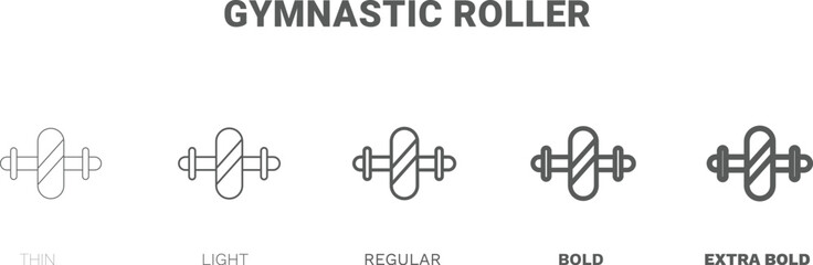 gymnastic roller icon. Thin, regular, bold and more style gymnastic roller icon from Fitness and Gym collection. Editable gymnastic roller symbol can be used web and mobile