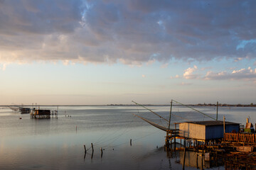 comacchio regional park delta del po lagoon city famous for its archaeological excavations and eel...