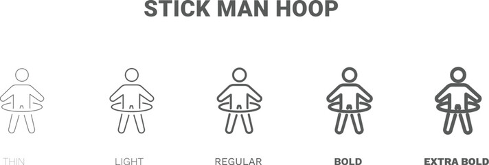 stick man hoop icon. Thin, regular, bold and more style stick man hoop icon from Fitness and Gym collection. Editable stick man hoop symbol can be used web and mobile