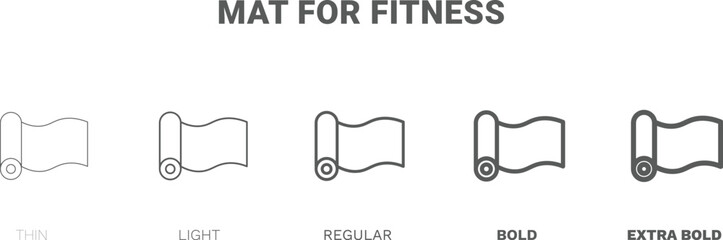 Obraz premium mat for fitness icon. Thin, regular, bold and more style mat for fitness icon from Fitness and Gym collection. Editable mat for fitness symbol can be used web and mobile