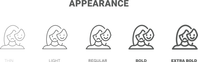 appearance icon. Thin, regular, bold and more appearance icon from Human Resources collection. Editable appearance symbol can be used web and mobile