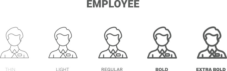 employee icon. Thin, regular, bold and more employee icon from Human Resources collection. Editable employee symbol can be used web and mobile