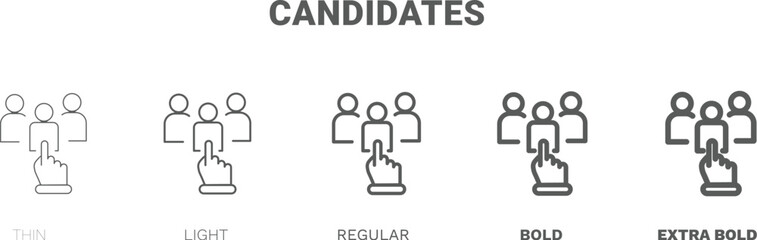 candidates icon. Thin, regular, bold and more candidates icon from Human Resources collection. Editable candidates symbol can be used web and mobile