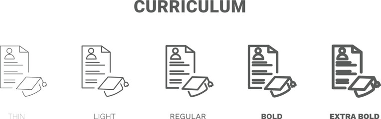 curriculum icon. Thin, regular, bold and more curriculum icon from Human Resources collection. Editable curriculum symbol can be used web and mobile
