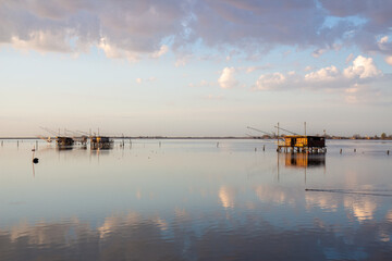 comacchio regional park delta del po lagoon city famous for its archaeological excavations and eel...