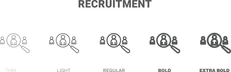 recruitment icon. Thin, regular, bold and more recruitment icon from Human Resources collection. Editable recruitment symbol can be used web and mobile