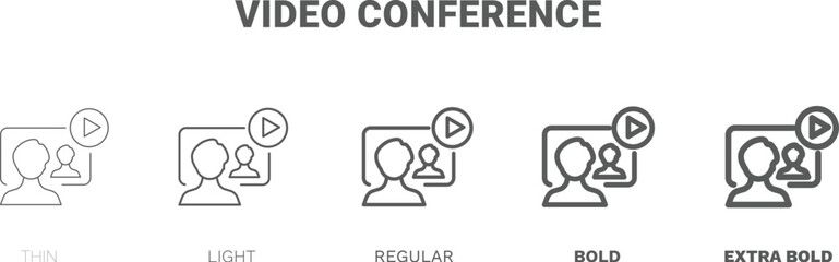 video conference icon. Thin, regular, bold and more video conference icon from Human Resources collection. Editable video conference symbol can be used web and mobile