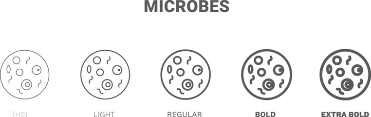 microbes icon. Thin, regular, bold and more style microbes icon from Hygiene and Sanitation collection. Editable microbes symbol can be used web and mobile