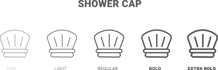 shower cap icon. Thin, regular, bold and more style shower cap icon from Hygiene and Sanitation collection. Editable shower cap symbol can be used web and mobile