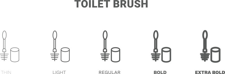 toilet brush icon. Thin, regular, bold and more style toilet brush icon from Hygiene and Sanitation collection. Editable toilet brush symbol can be used web and mobile