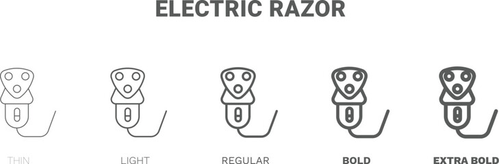 electric razor icon. Thin, regular, bold and more style electric razor icon from Hygiene and Sanitation collection. Editable electric razor symbol can be used web and mobile