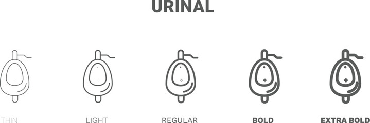 urinal icon. Thin, regular, bold and more style urinal icon from Hygiene and Sanitation collection. Editable urinal symbol can be used web and mobile
