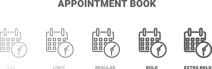 appointment book icon. Thin, regular, bold and more style appointment book icon from Hygiene and Sanitation collection. Editable appointment book symbol can be used web and mobile