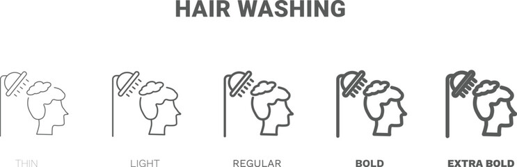 hair washing icon. Thin, regular, bold and more style hair washing icon from Hygiene and Sanitation collection. Editable hair washing symbol can be used web and mobile
