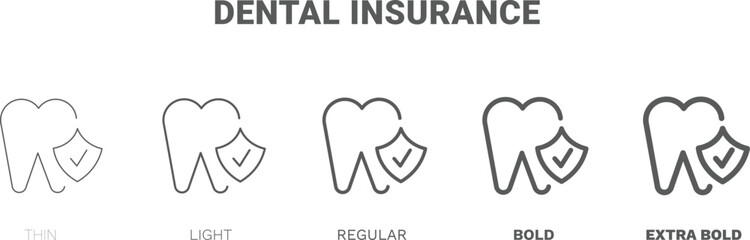 dental insurance icon. Thin, regular, bold and more dental insurance icon from Insurance and Coverage collection. Editable dental insurance symbol can be used web and mobile