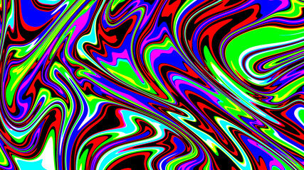 Marbled glitch abstract psychedelic texture, Trippy strip acid pattern. Neon color wavy background	