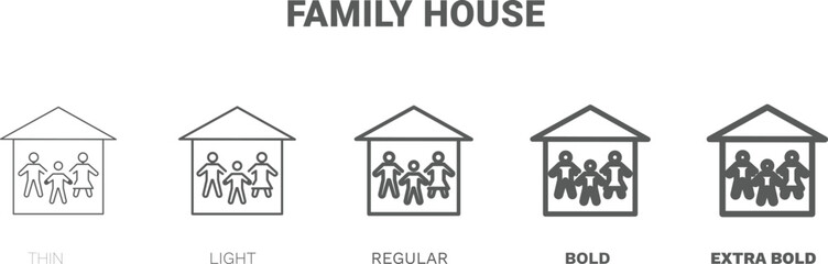 family house icon. Thin, regular, bold and more family house icon from Insurance and Coverage collection. Editable family house symbol can be used web and mobile