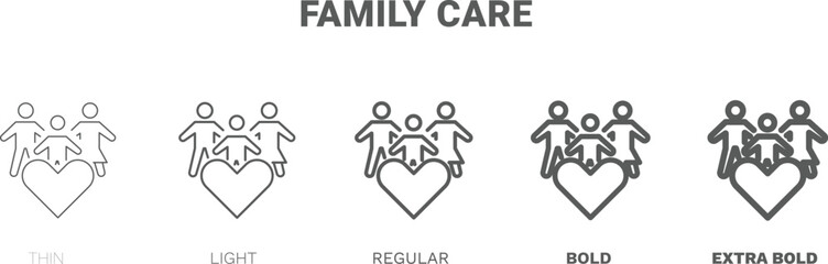 family care icon. Thin, regular, bold and more family care icon from Insurance and Coverage collection. Editable family care symbol can be used web and mobile