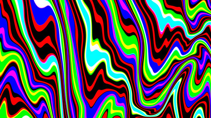 Marbled glitch abstract psychedelic texture, Trippy strip acid pattern. Neon color wavy background	